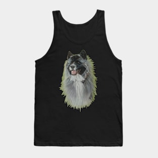 Long coat black faced silver grey akita Tank Top